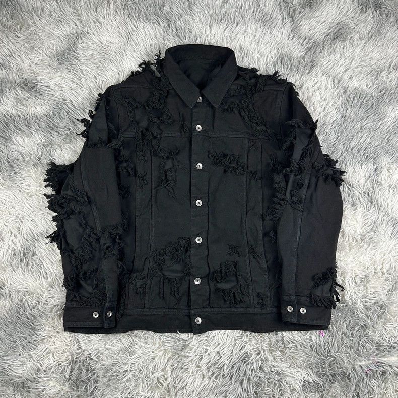 Rick Owens Rick Owens Erosion destroys men's denim jacket-2506 Size US S / EU 44-46 / 1 - 1 Thumbnail