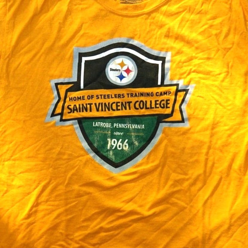 Gildan VINTAGE NFL Pittsburgh Steelers St. Vincent Training Camp T Shirt L Yellow Mens Shirt Size US L / EU 52-54 / 3 - 3 Thumbnail