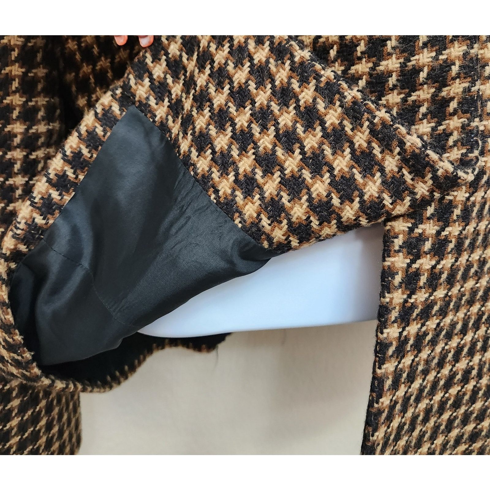 Other VTG Liz Claiborne Brown Tan Hounds Tooth Blazer 14 Petite Size XL / US 12-14 / IT 48-50 - 4 Thumbnail
