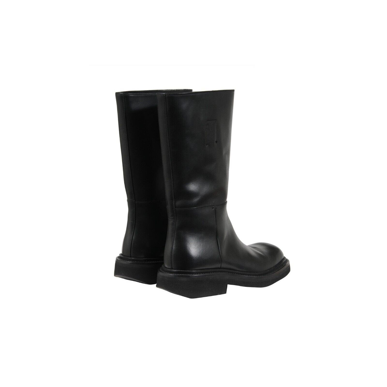 Prada Chunky Square Toe Boots Black Leather - 02104 Size US 7.5 / EU 40-41 - 8 Thumbnail