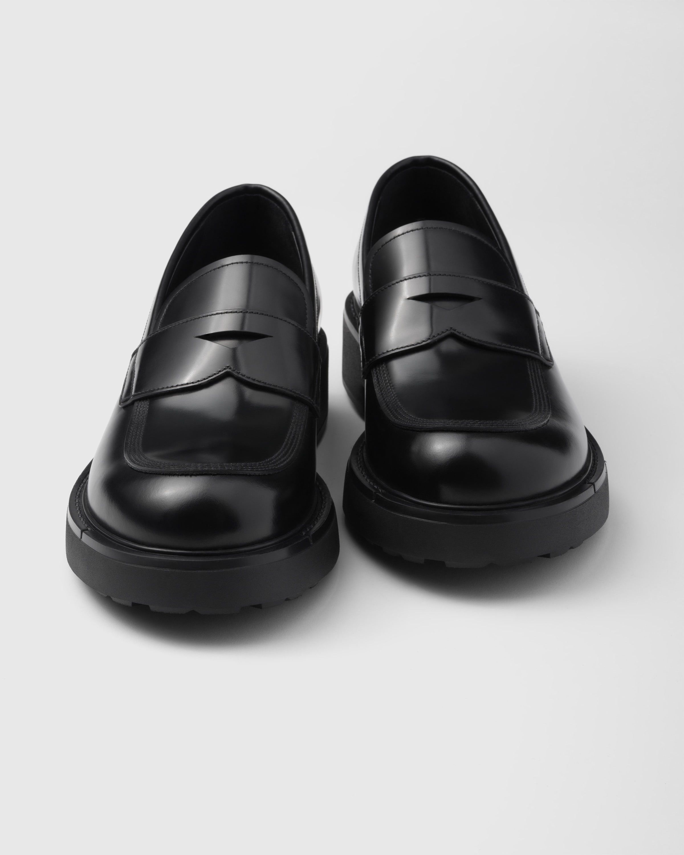 Prada o1bcso1str1025 Spazzolato Brushed Loafers in Black Size US 10 / EU 43 - 6 Thumbnail