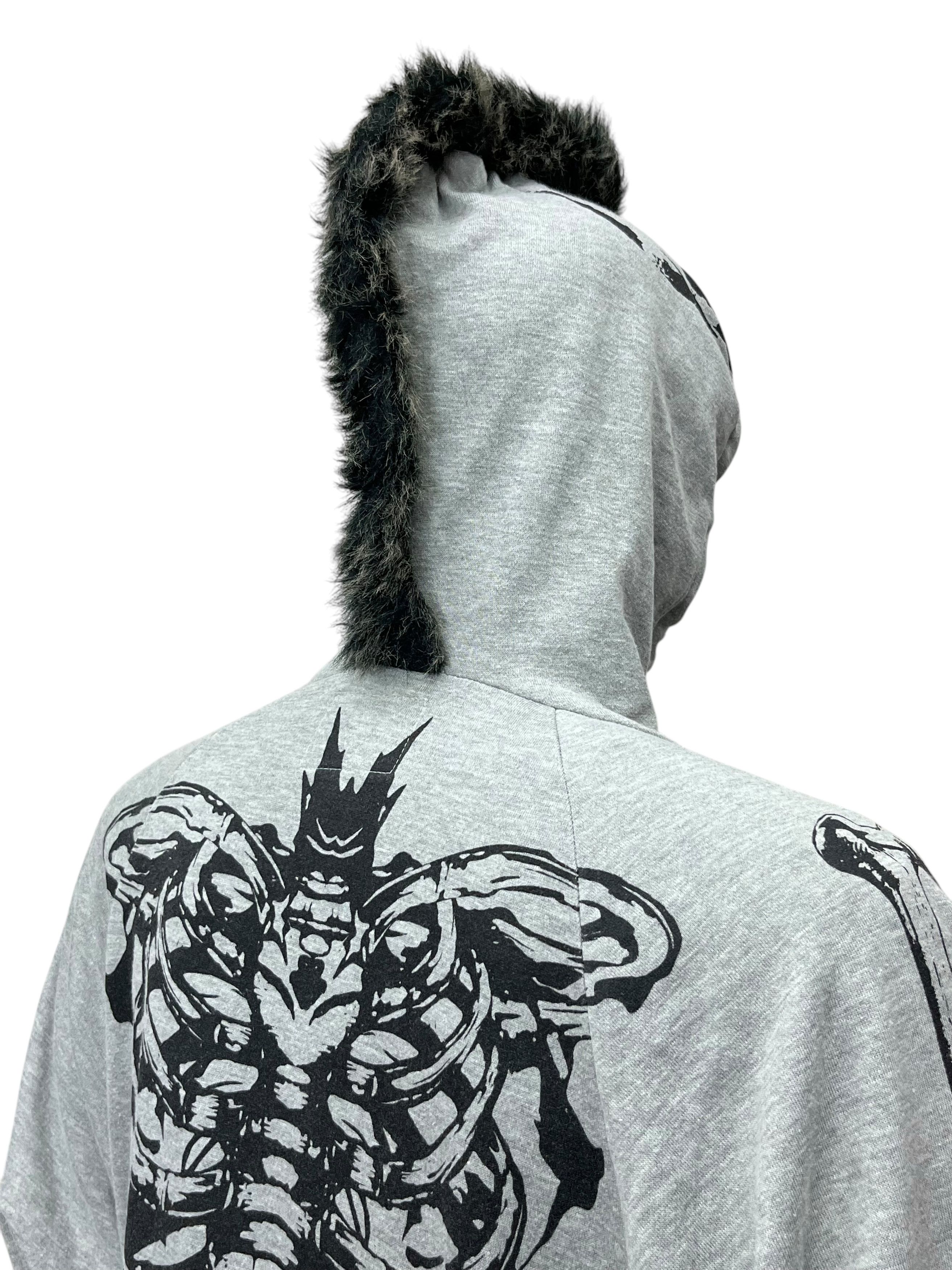 OGGETTO Skeleton Skull Punk Mohawk Hair Hooded Kapital Style