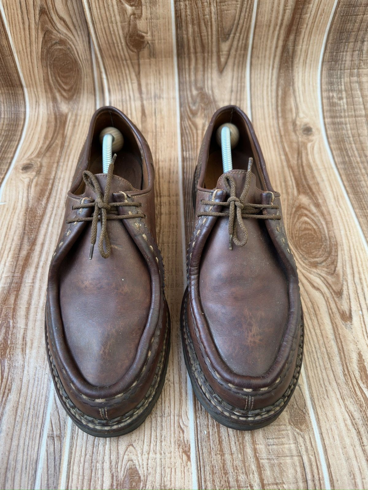 Paraboot Paraboot Michael Marche Vintage Ebony Moc Leather Derbies Size US 14 / EU 47 - 20 Thumbnail