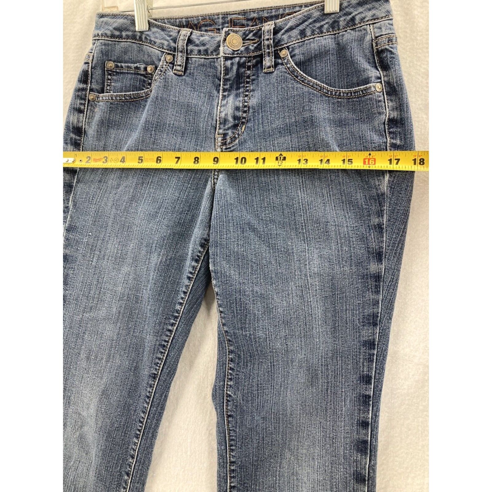 AG Jeans VINTAGE Jag Jeans Jeans Womens 6P Low Rise Straight Leg Studded blue denim 90s Womens Size 29" - 4 Thumbnail