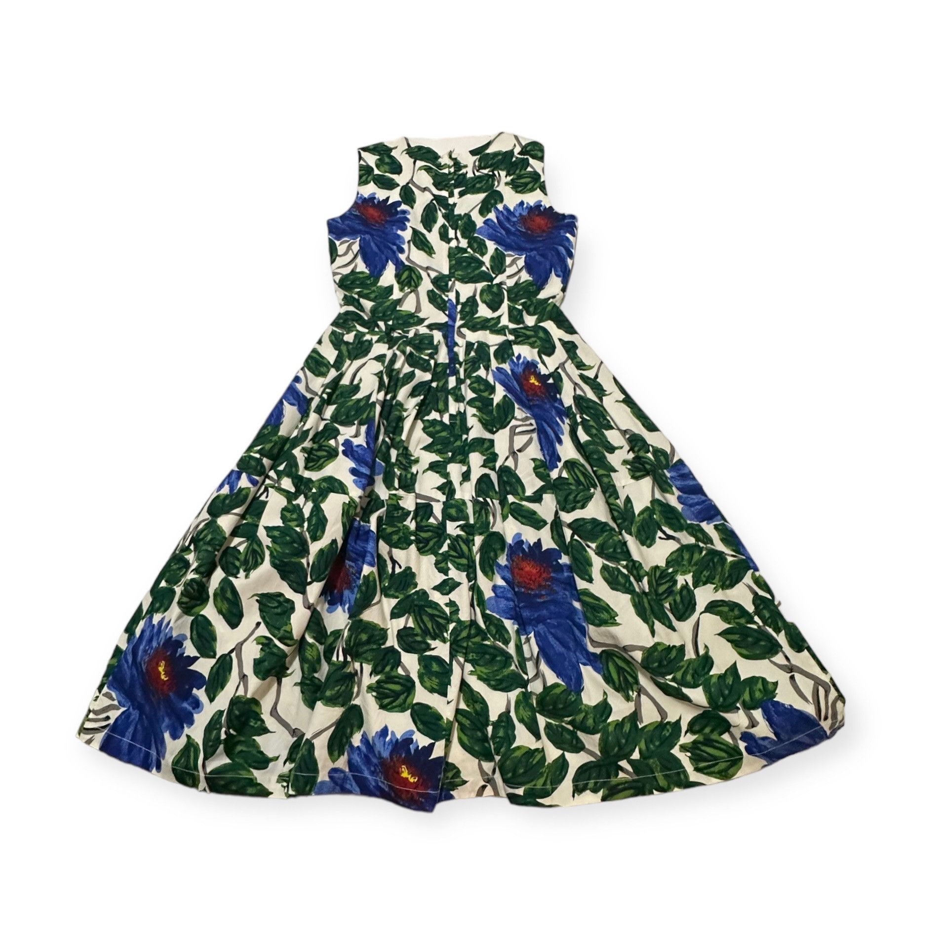 Samantha Sung Samantha Sung Rachel A-Line Dress, Blue, Green floral print, Size S / US 4 / IT 40 - 2 Thumbnail