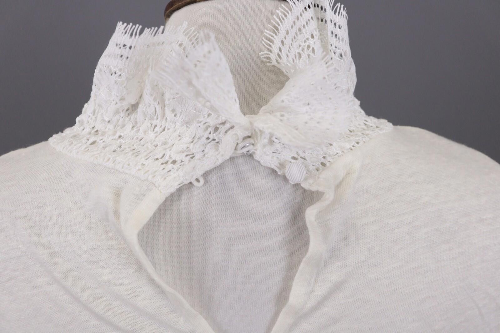 Designer Claudie Pierlot Teacher White Floral Blouse Shirt Size 3 Size M / US 6-8 / IT 42-44 - 12 Thumbnail