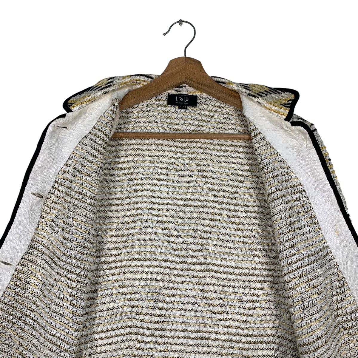 Japanese Brand LIOLA Triangle Logo All Over Button Jacket #1194-C54 Size M / US 6-8 / IT 42-44 - 12 Thumbnail