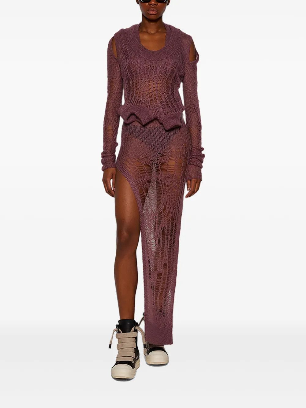 Rick Owens o1mle0426 Spider Banana Sweater in Pink Size L / US 10 / IT 46 - 2 Thumbnail