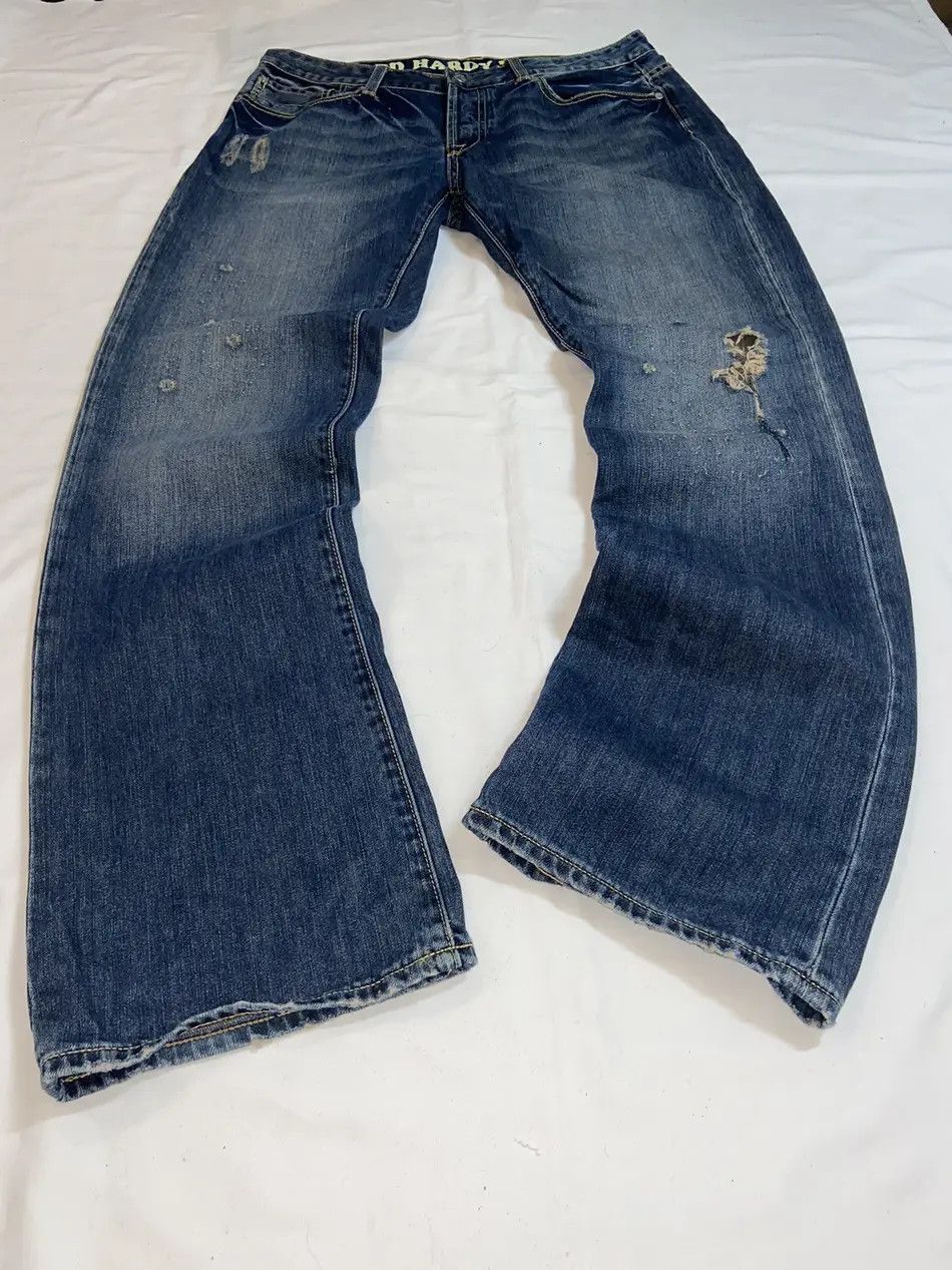 Ed Hardy VINTAGE ED HARDY Y2K RAP JEANS AFFLICTION DENIM PANTS JAPAN Size US 34 / EU 50 - 1 Thumbnail