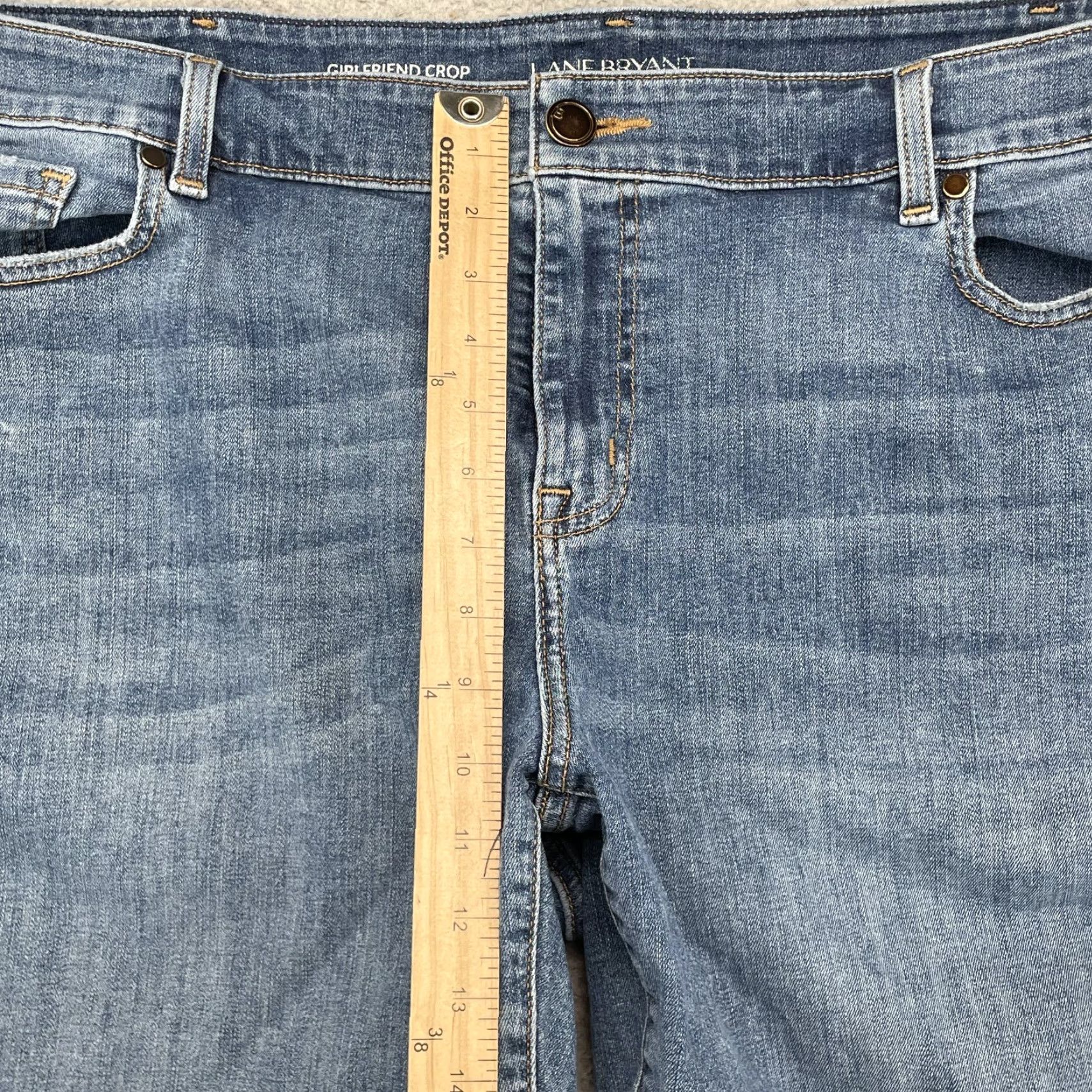 Vintage Lane Bryant Women's Jean Shorts 24 Raw Cut Y2K 90's American Preppy Summer Rodeo Size 42" / US 20 - 4 Thumbnail