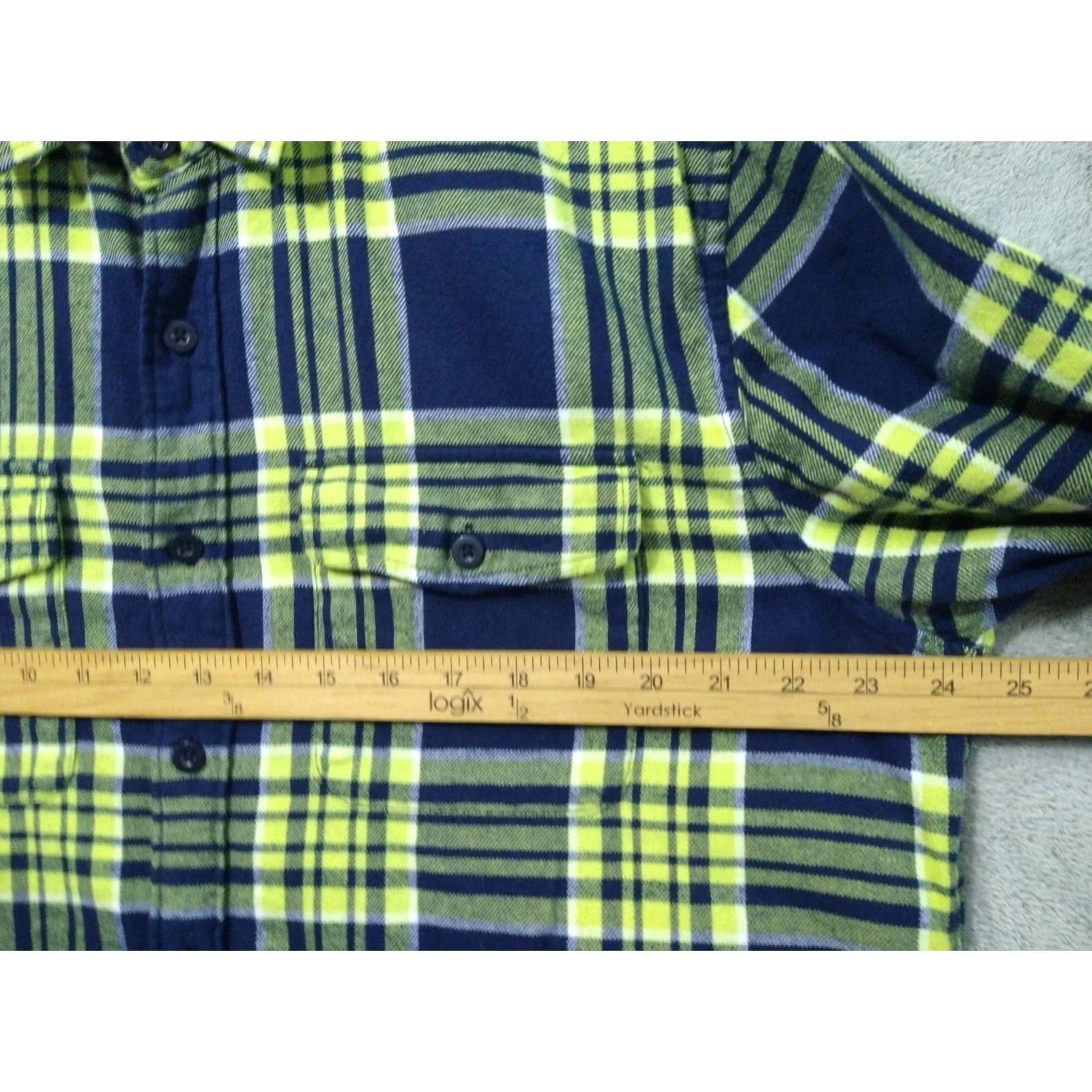 American Eagle Outfitters American Eagle Shirt Mens XLT Blue Yellow Plaid Flannel Classic Fit Button Down Size US XL / EU 56 / 4 - 5 Thumbnail