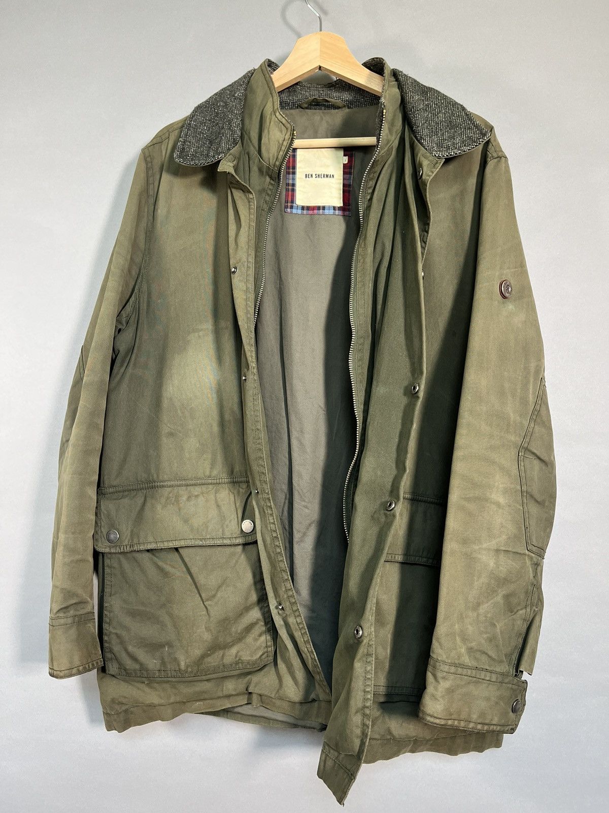 Ben Sherman × Vintage Ben Sherman Faded Bomber Military Style Jacket Size US L / EU 52-54 / 3 - 1 Thumbnail