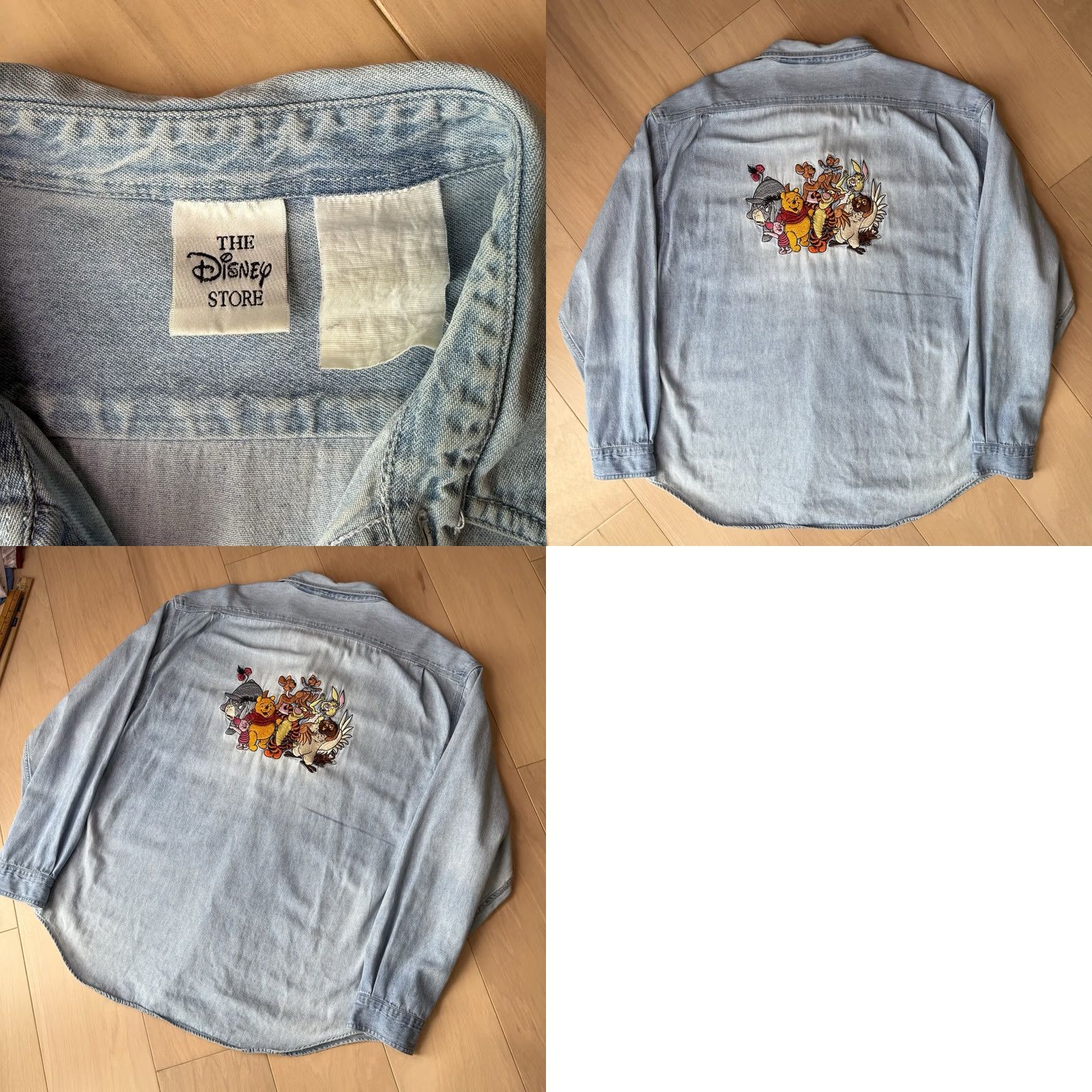 Disney VINTAGE Disney Winnie the Pooh Shirt 2XL Blue Long Sleeve Button Up Cartoon Men Shirt Size US XXL / EU 58 / 5 - 8 Thumbnail