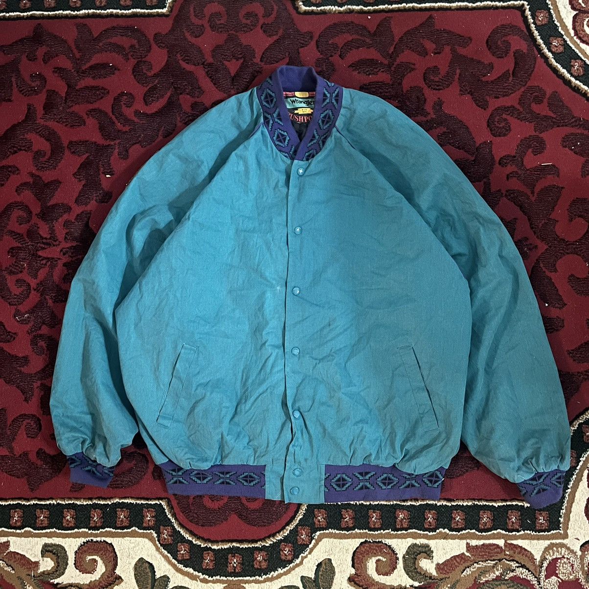 Vintage Bomber Jacket Wrangler Vintage 80s Size US XXL / EU 58 / 5 - 8 Thumbnail