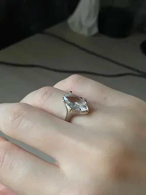 Jewelry Trendy Elegant Geometric Sparkling Stone Adjustable Ring Size ONE SIZE - 2 Thumbnail