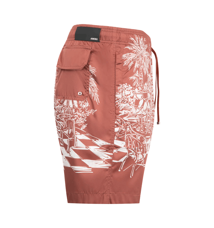 Amiri o1h1sh10526 Chateau Sketch Swim Trunk Size US 32 / EU 48 - 3 Thumbnail
