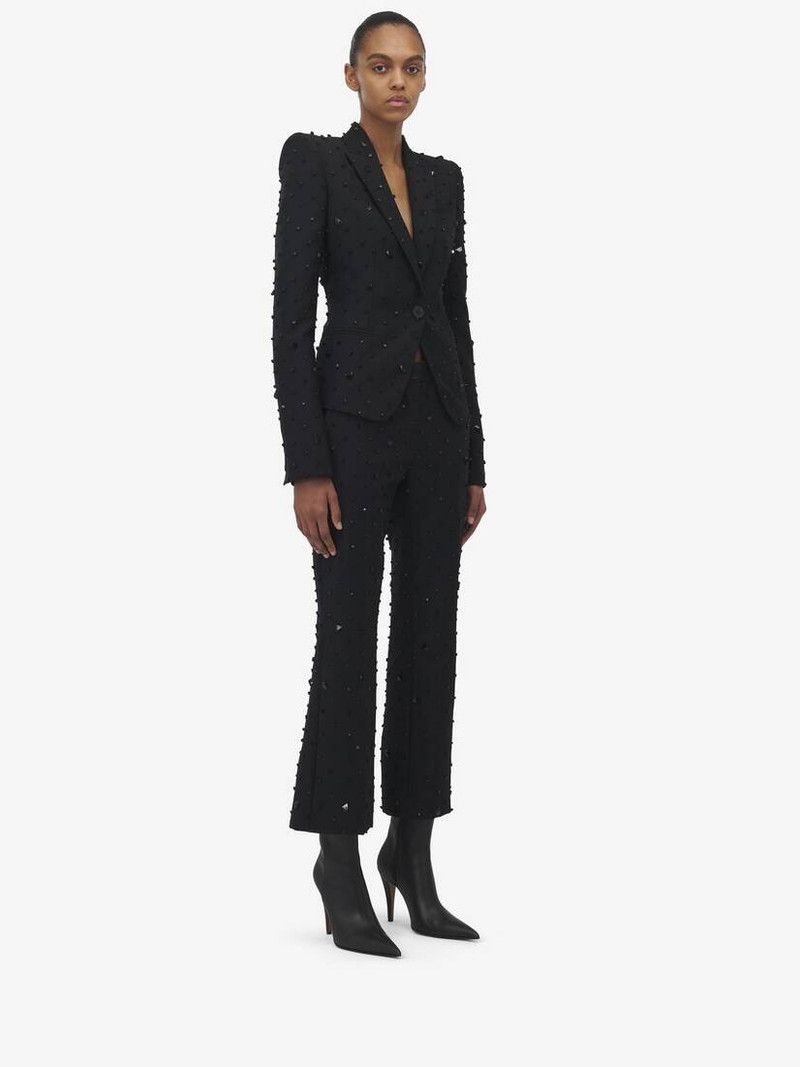 Alexander McQueen o1srvl11e0326 Shattered Jet Stone Embroidered Jacket Black Size XL / US 12-14 / IT 48-50 - 4 Thumbnail
