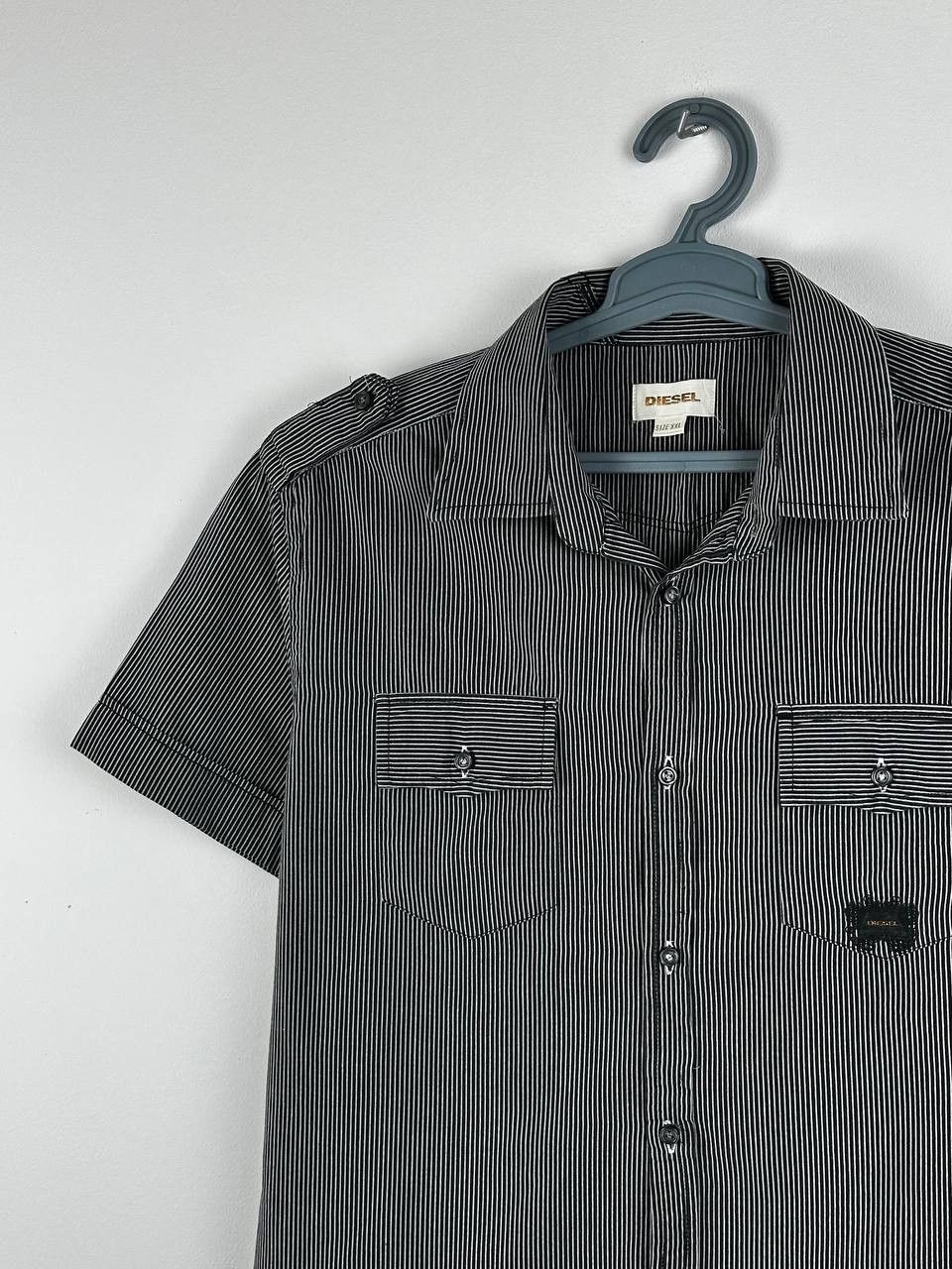 Diesel Vintage Diesel Stripped Short Sleeve Shirt Size US XXL / EU 58 / 5 - 1 Thumbnail