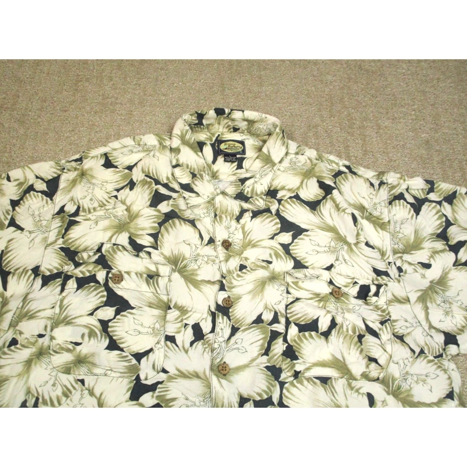 Tommy Bahama VINTAGE Tommy Bahama Shirt Mens Large White Floral Hawaiian Aloha Rayon Button Up Size US L / EU 52-54 / 3 - 2 Thumbnail