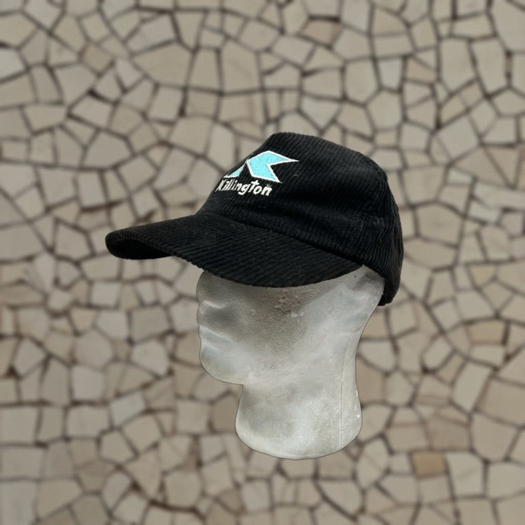 VINTAGE Killington Ski Resort Vermont Black Cotton Trucker Hat Cap 1980s Adjustable Snapback Mens