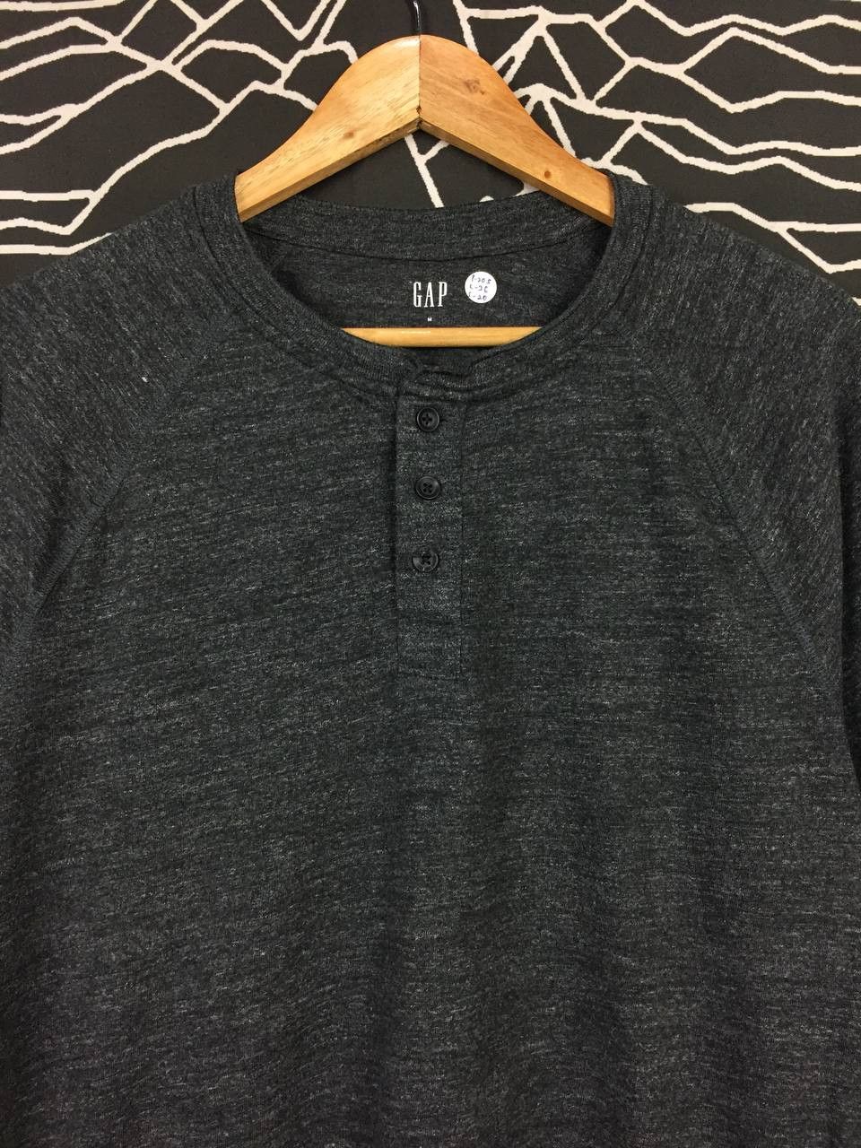Gap × Vintage GAP Plain Casual Marled Hanley Neck Longsleeve Tee Size US M / EU 48-50 / 2 - 3 Thumbnail