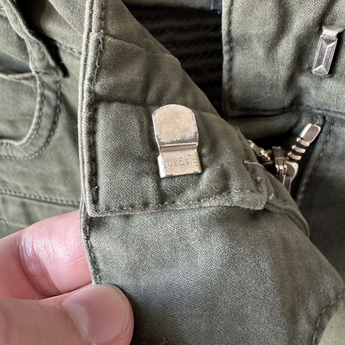 Balmain Olive Baiker Jeans