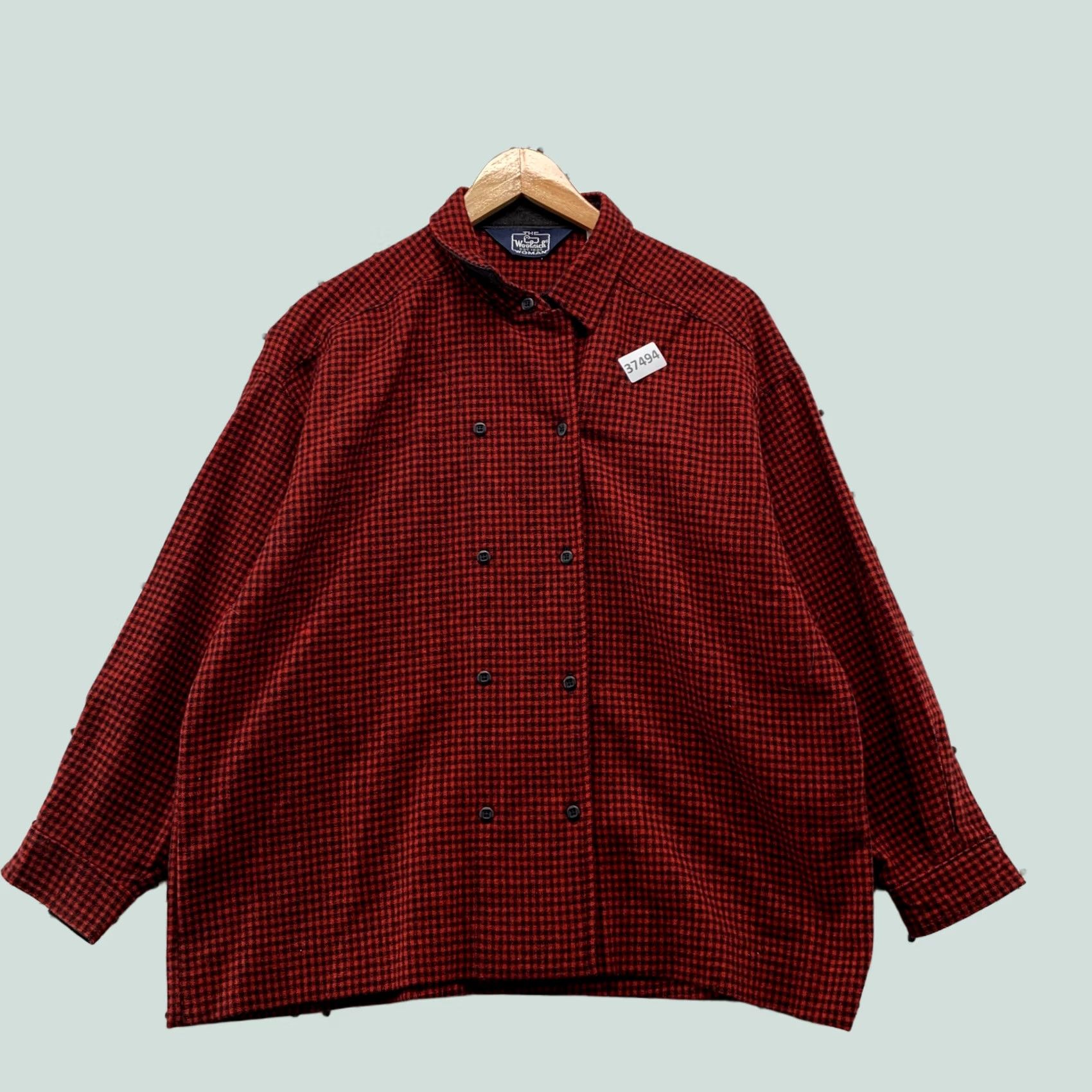 Vintage VINTAGE Woolrich Button Shirt Womens Size 16 Red Check Double Breasted Shirt Womens Size 16 Red Check Woolrich Button-Up Size XXL / US 16-18 / IT 52-54 - 1 Thumbnail