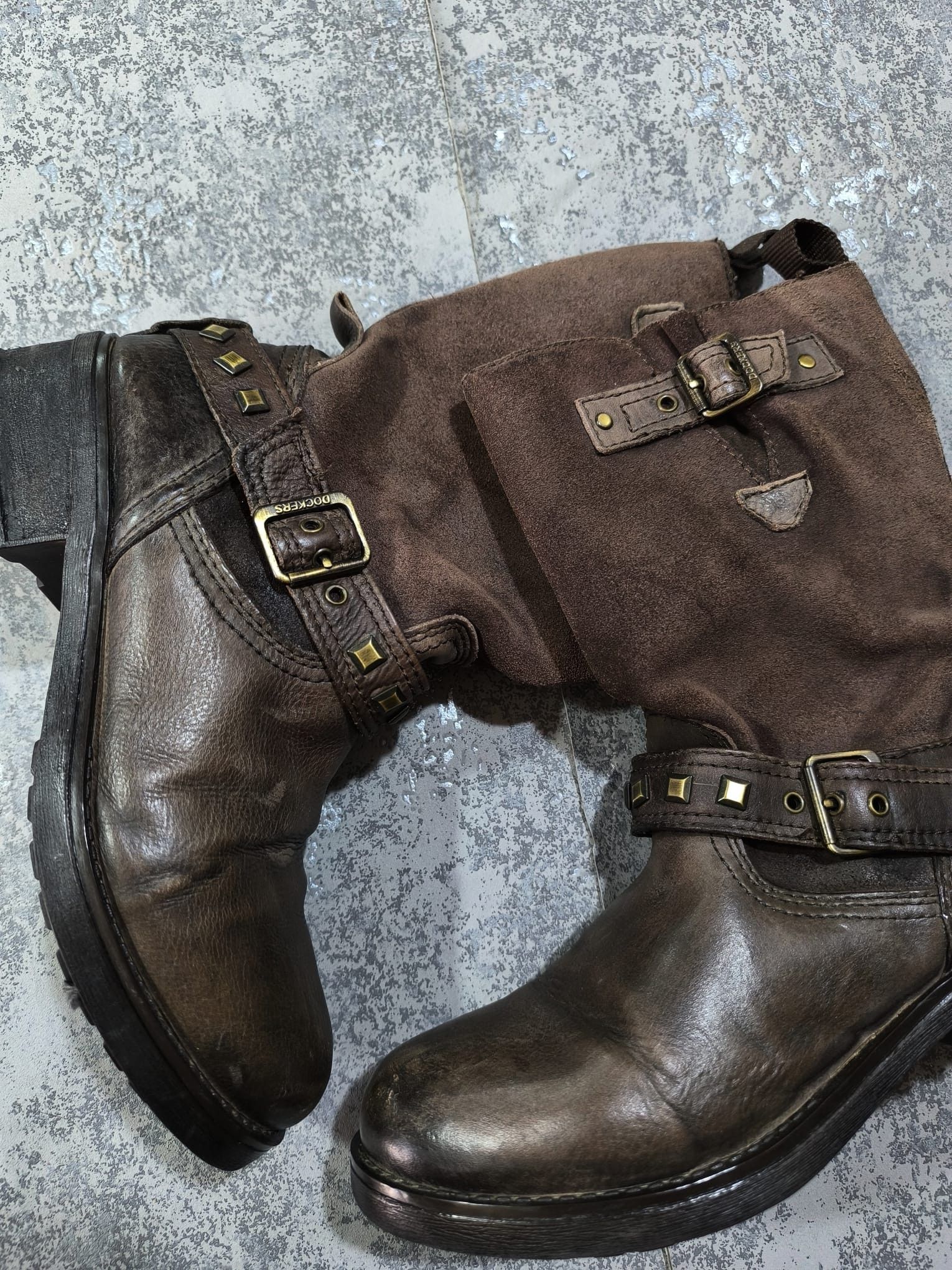 Hysteric Glamour vtg western studded belt strap brown real leather boots Size US 7 / IT 37 - 4 Thumbnail