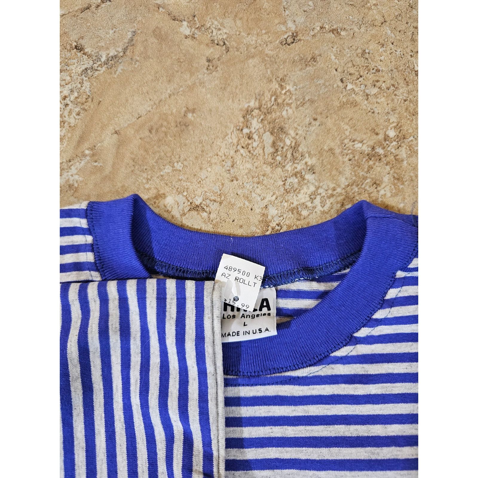 Other Arizona Gray Blue Striped T-shirt Sz L New 1990s Size US L / EU 52-54 / 3 - 3 Thumbnail