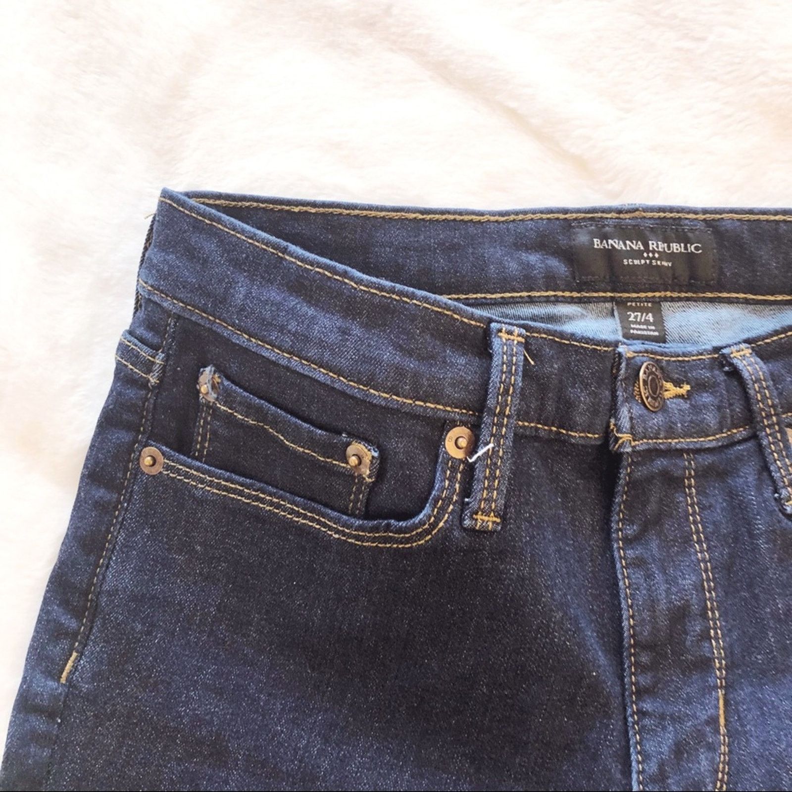 Banana Republic Banana Republic Dark Blue Sculpt Skinny Jeans Size 27" / US 4 / IT 40 - 10 Thumbnail