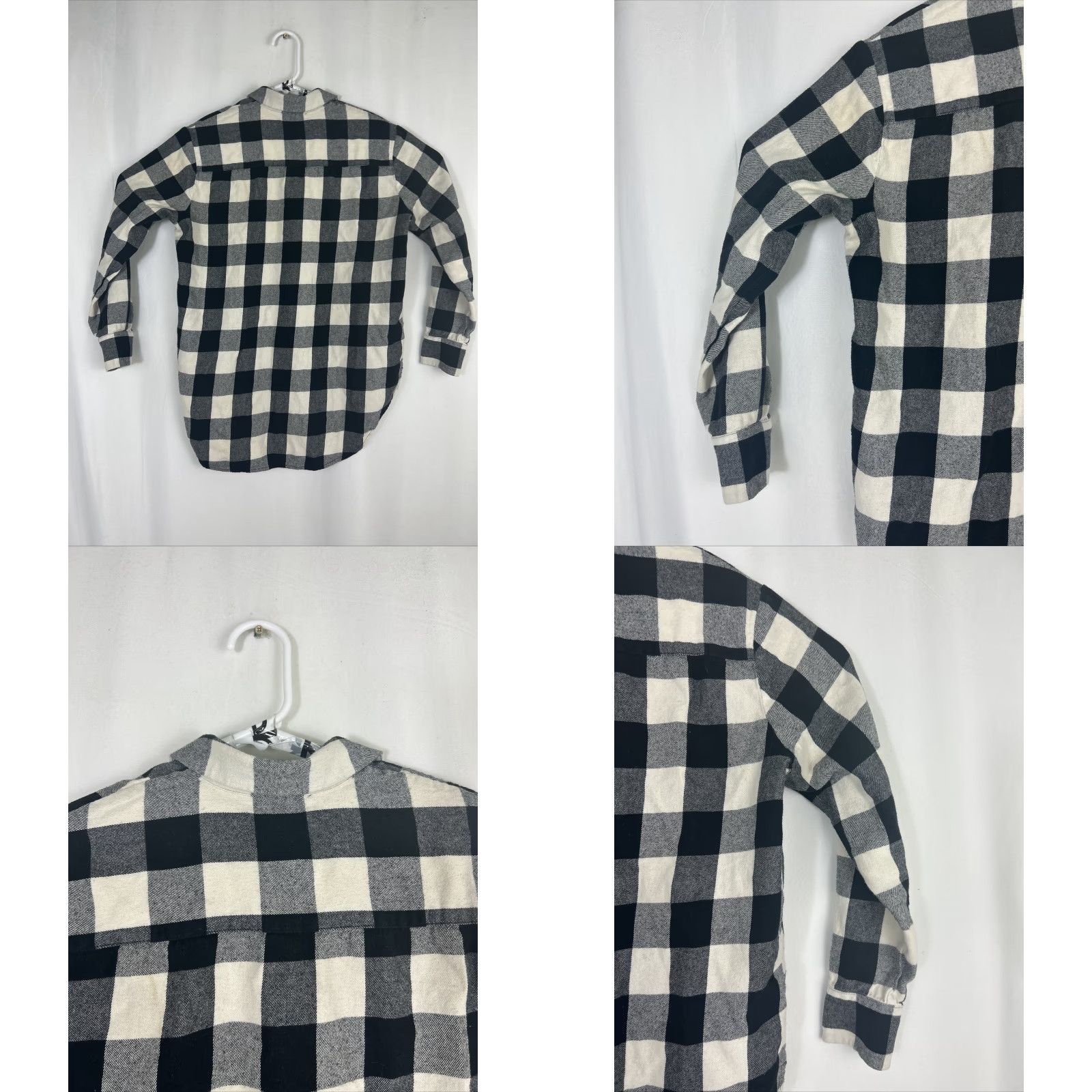 Madewell Madewell Womens XS Button-Up Shirt Plaid Black White Lightweight Flannel Shirt XS Womens Multicolor Size XS / US 0-2 / IT 36-38 - 8 Thumbnail