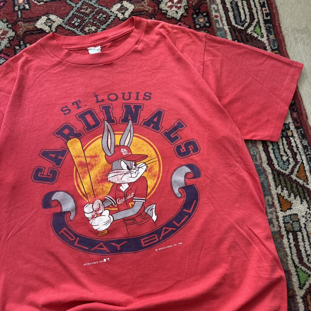 Vintage 1990 Bugs Bunny St. Louis Cardinals MLB Vintage Looney Tunes Size US L / EU 52-54 / 3 - 3 Thumbnail