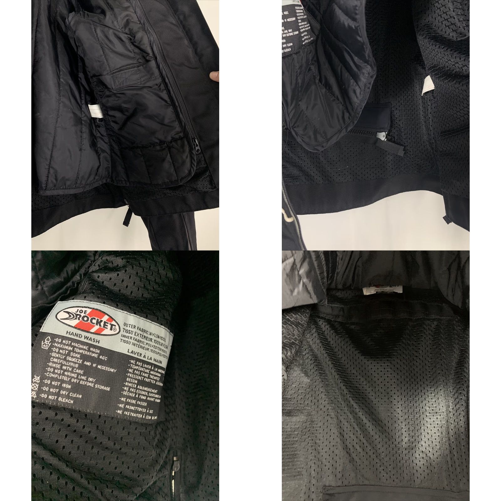 joe rocket Womens Medium Black Moto Jacket Nylon Padded Zip Lining Elbow Shoulder Jacket Women Motorcycle Jacket Padding