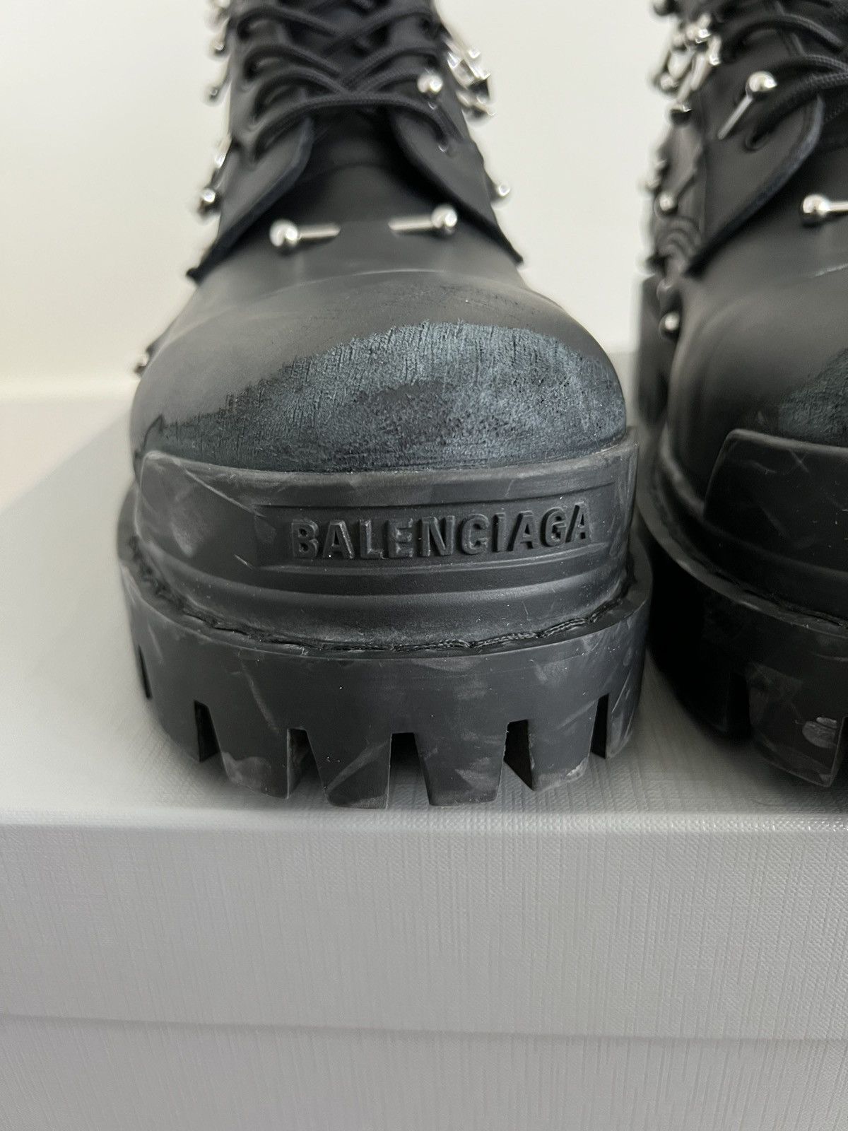 Balenciaga Balenciaga Leather Strike Piercing Boot 45 Size US 12 / EU 45 - 8 Thumbnail