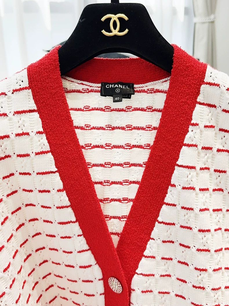 Chanel Chanel 23C red and white color block striped diamond buckl Size XS / US 0-2 / IT 36-38 - 5 Thumbnail