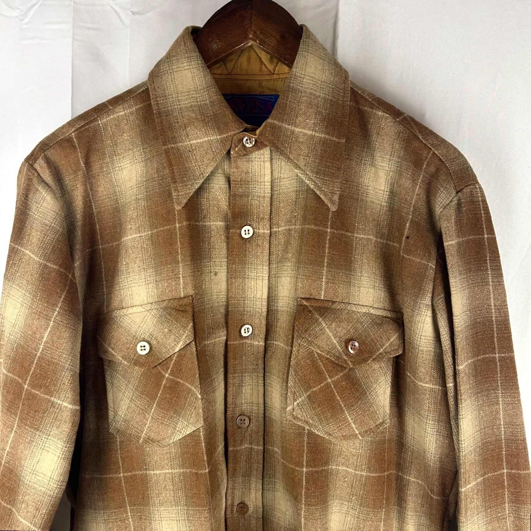 Vintage VINTAGE Ponderosa Shirt Mens M Brown Plaid Wool Flannel Lined Korea 70s Western Workwear Casual Button-Up Size US M / EU 48-50 / 2 - 2 Thumbnail