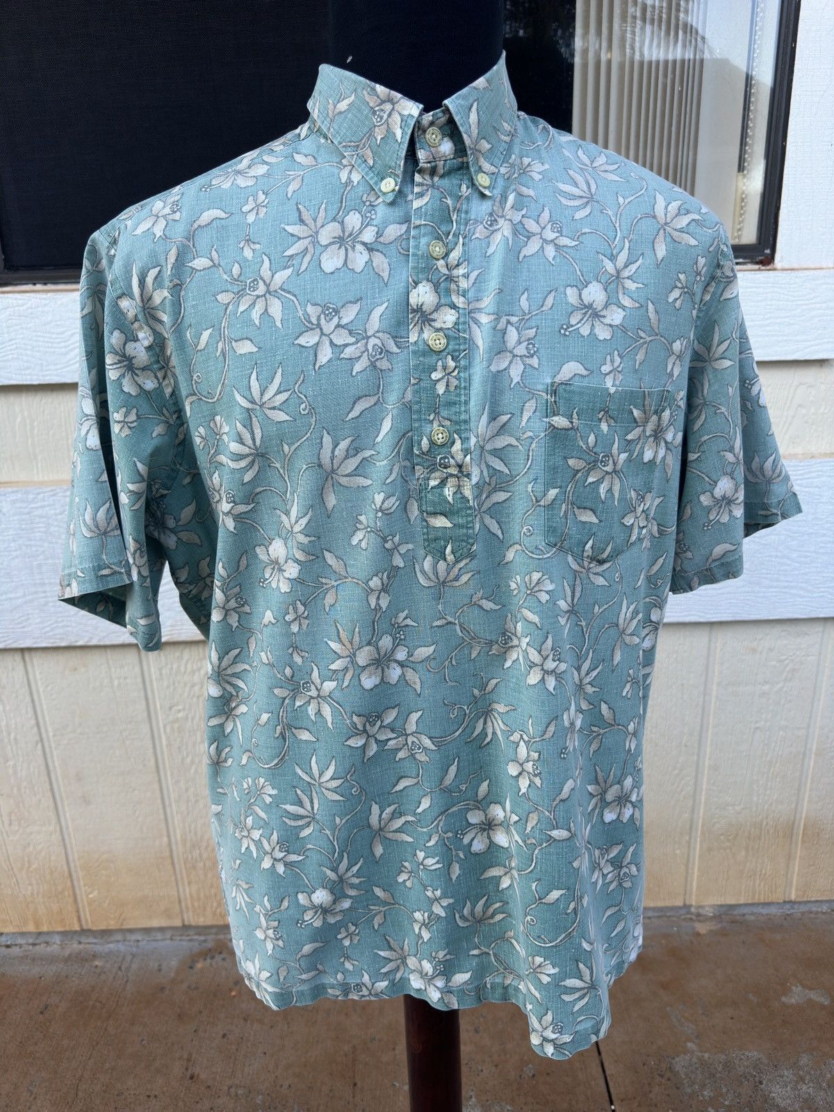 Reyn Spooner PreOwned Reyn Spooner Hawaiian Print Green Men's L Size US L / EU 52-54 / 3 - 1 Thumbnail
