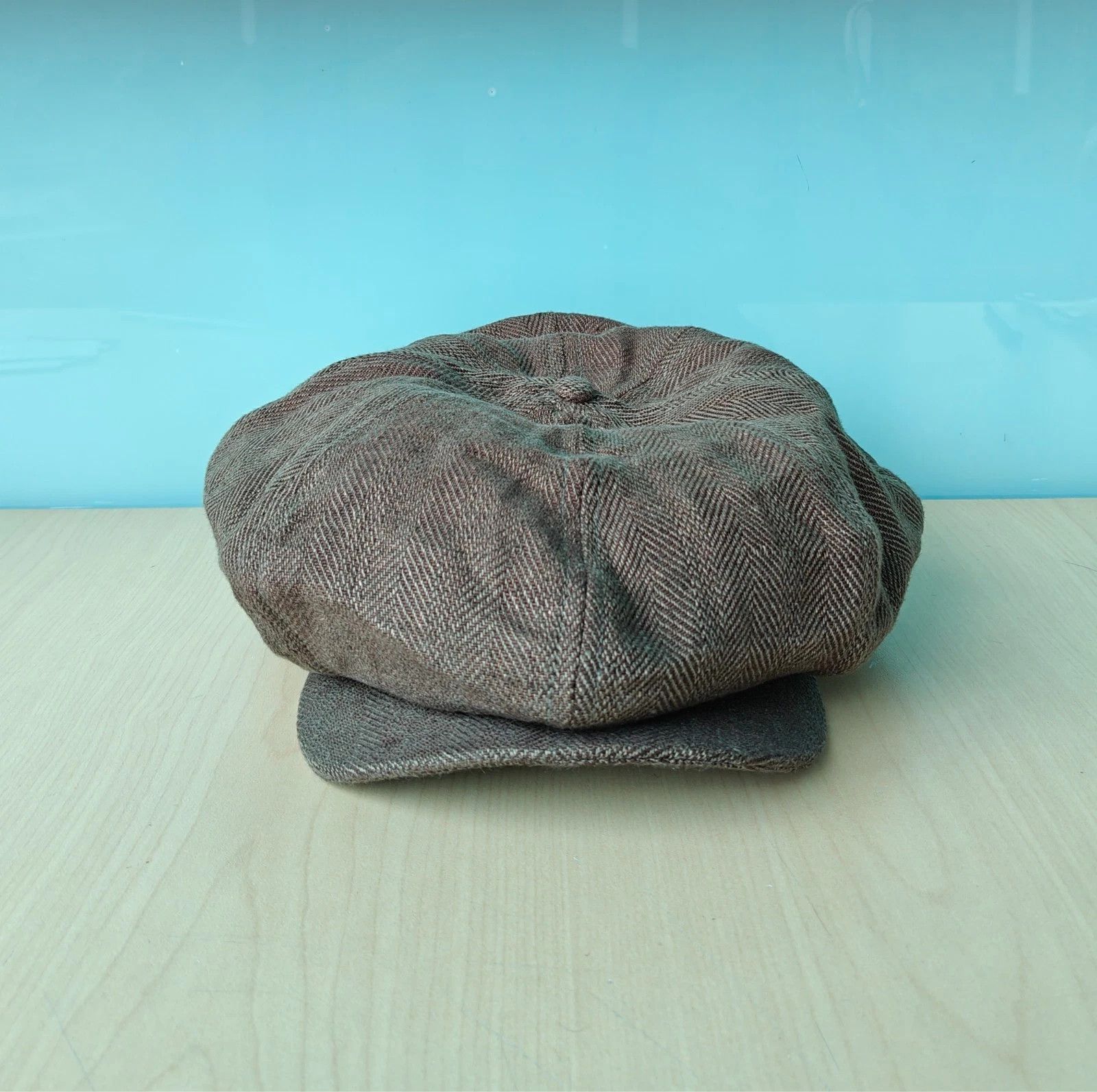 RRL Ralph Lauren DOUBLE RL Linen Herringbone Newsboy Cap T/1906 Size ONE SIZE - 2 Thumbnail