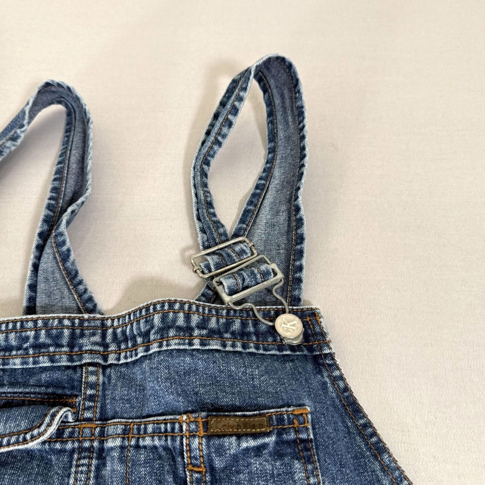 Calvin Klein VINTAGE Calvin Klein Jeans Overalls Mens XL Blue Denim Bib Carpenter Pants 90s Size US 36 / EU 52 - 6 Thumbnail
