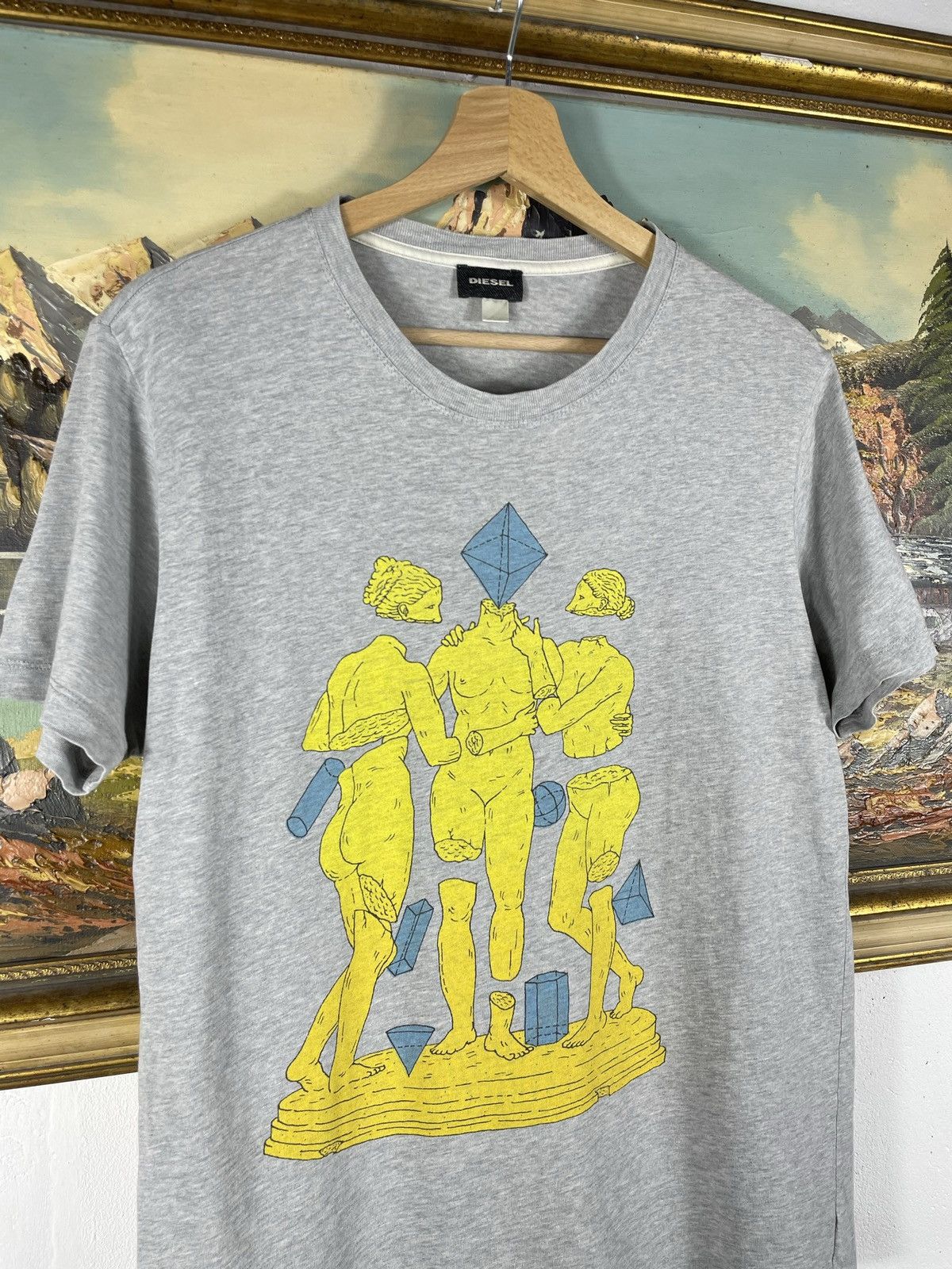 Diesel × Japanese Brand × Vintage Grey Vintage Retro Y2k 00s T shirt tee Diesel Art Logo Size US M / EU 48-50 / 2 - 5 Thumbnail