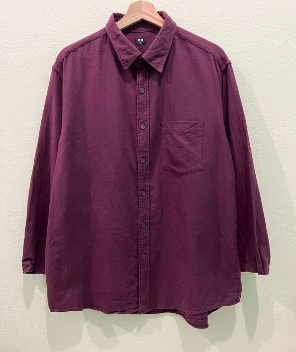 Flannel Japanese Brand Uniqlo Plain Flannel Shirt Size US XL / EU 56 / 4 - 2 Thumbnail
