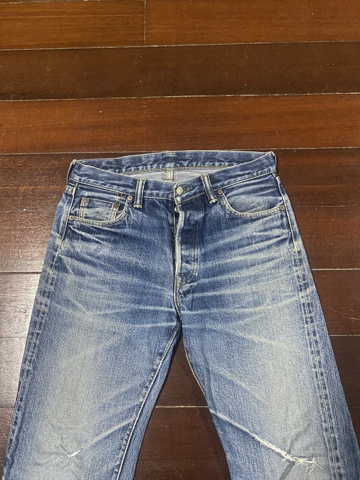 Warehouse vintage GLEEM CLOTHING japanes brand selvedge mud wash faded Size US 32 / EU 48 - 8 Thumbnail