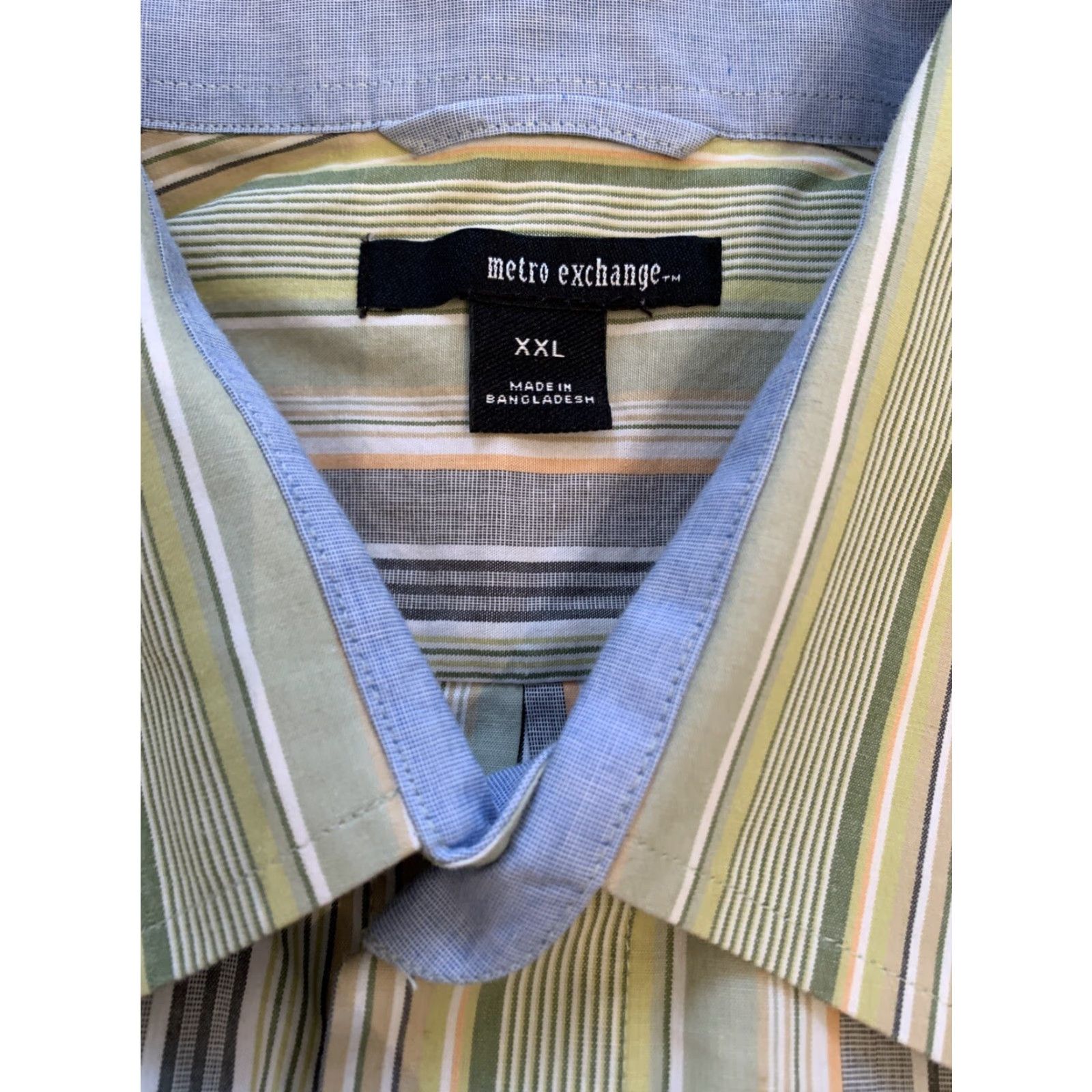 Etro Metro Exchange XXL Green Stripe Button Down Men's Shirt 100% Cotton Size US XXL / EU 58 / 5 - 2 Thumbnail
