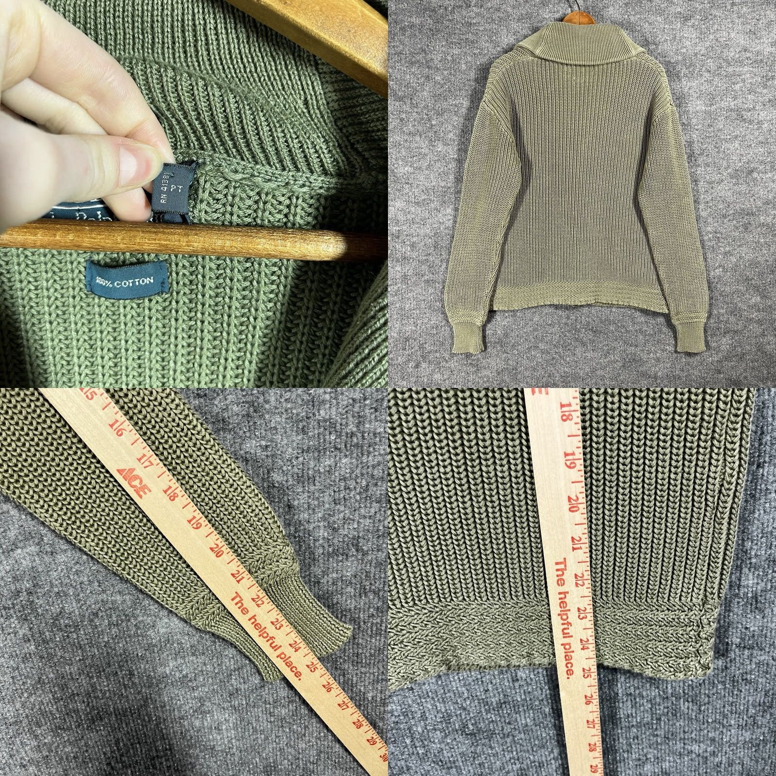 Polo Ralph Lauren Polo Ralph Lauren Sweater Cardigan Cotton Chunky Knit Green Mens Size M Casual Size US M / EU 48-50 / 2 - 8 Thumbnail