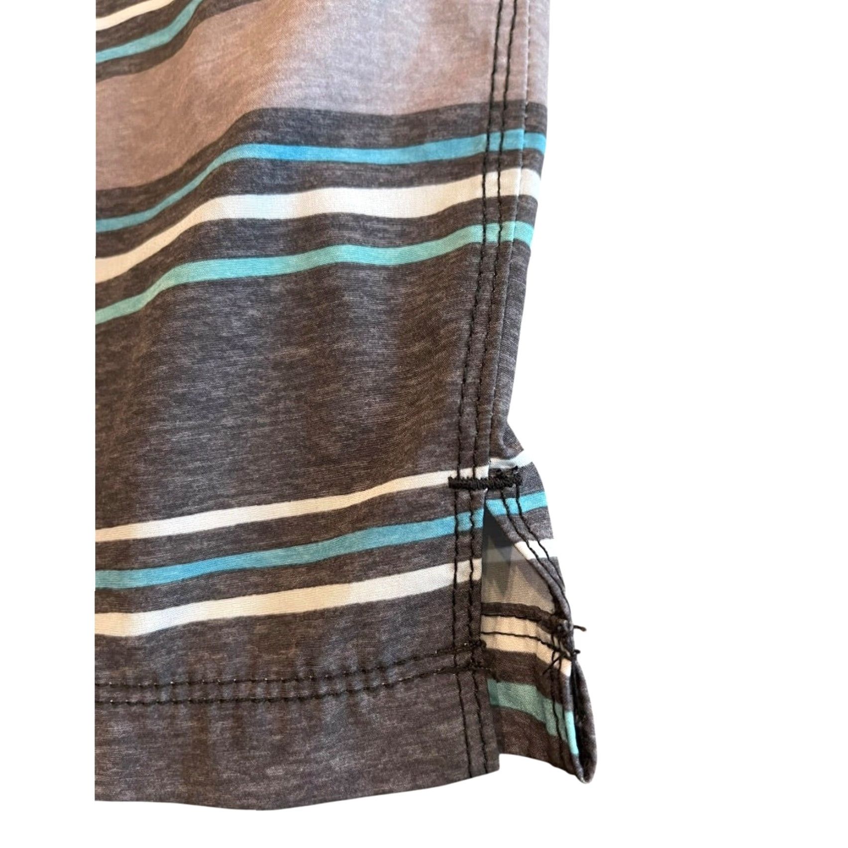 Speedo Speedo Shorts Striped Board Drawstring Gray Blue Mens Swim Large Size US 33 - 7 Thumbnail