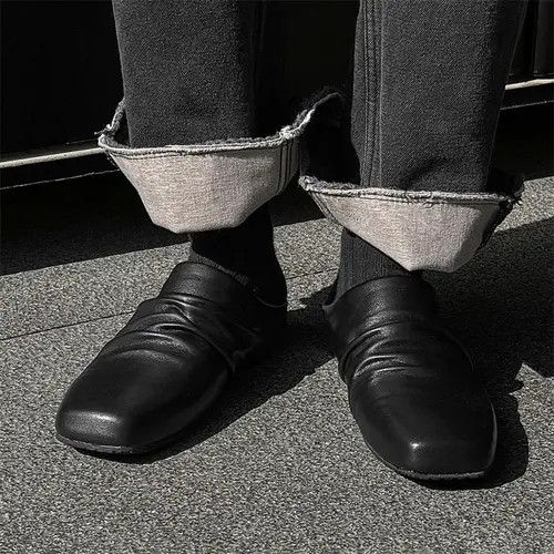 Leather 860Black Genuine Leather Slouch Mules Size US 7 / EU 40 - 3 Thumbnail