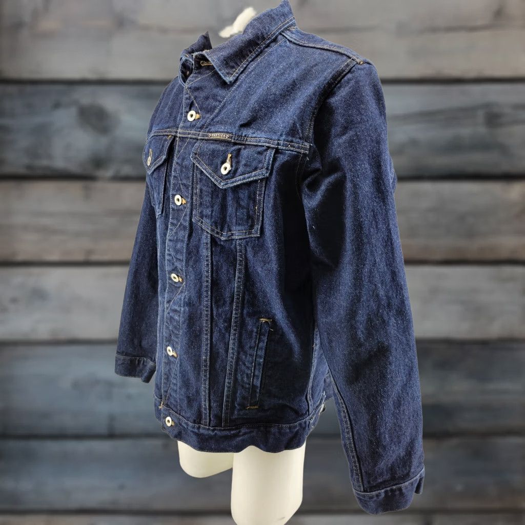 Nautica VINTAGE Nautica Dark Blue Denim Jeans Trucker Jacket Mens Size LRG Button Front Size US 33 - 1 Thumbnail