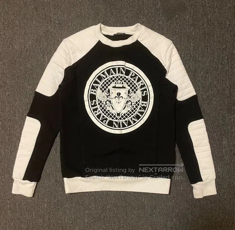 Balmain Balmain Men's Black White Logo Sweatshirt. Size US S / EU 44-46 / 1 - 1 Thumbnail