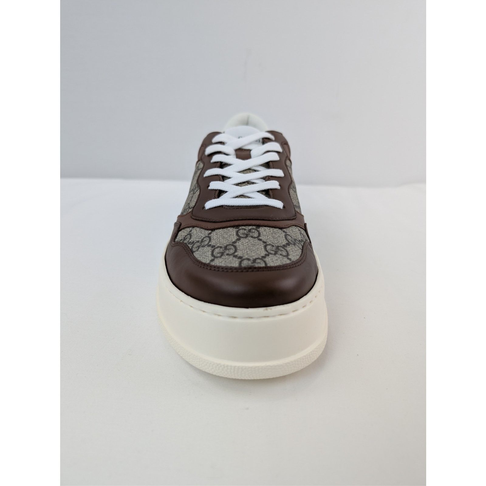 Gucci o1rshd1 GG Supreme leather-trimmed chunky sneakers in Brown Size US 12.5 / EU 45-46 - 14 Thumbnail