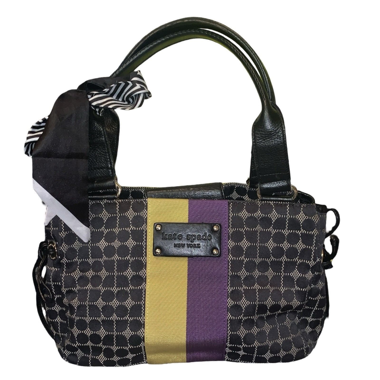Kate Spade Vintage Y2K Kate Spade Black Canvas/black Leather Shoulder B Size ONE SIZE - 1 Thumbnail